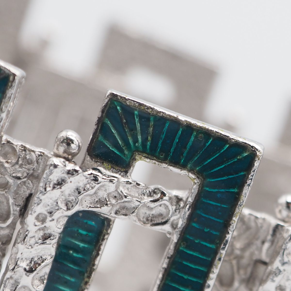 G702 BREV. 800刻印 ブレスレット グリーンエナメル デザイン シルバー SIROKUMA-CORPORATION_COM