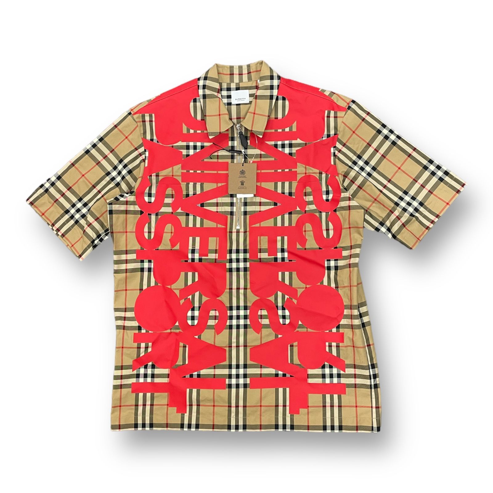 新品 国内正規 BURBERRY 22SS 半袖 ジップ シャツ ユニバーサル 