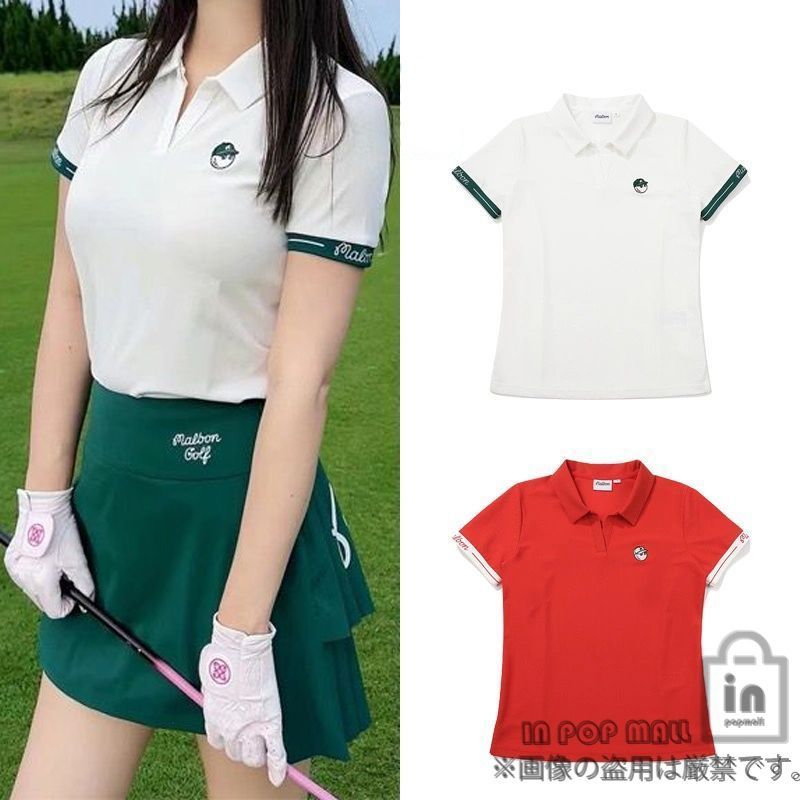 malbon golf マルボンゴルフ LOGO ゴルフウェア ポロシャツ