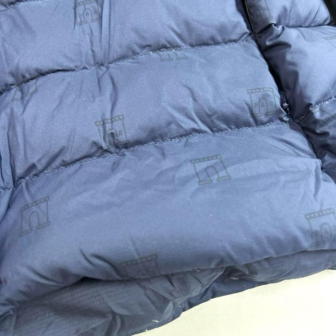 美品❗️キャロウェイ　L ダウンジャケット　ネイビー　総柄　切り替え　バイカラー 美品❗️キャロウェイ L ダウンジャケット ネイビー 総柄