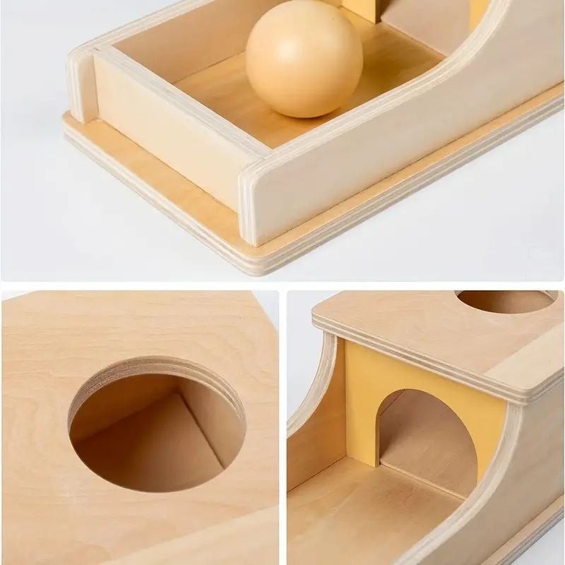 木製ボールドロップゲーム木製丸型ボール引き出しターゲットボックス