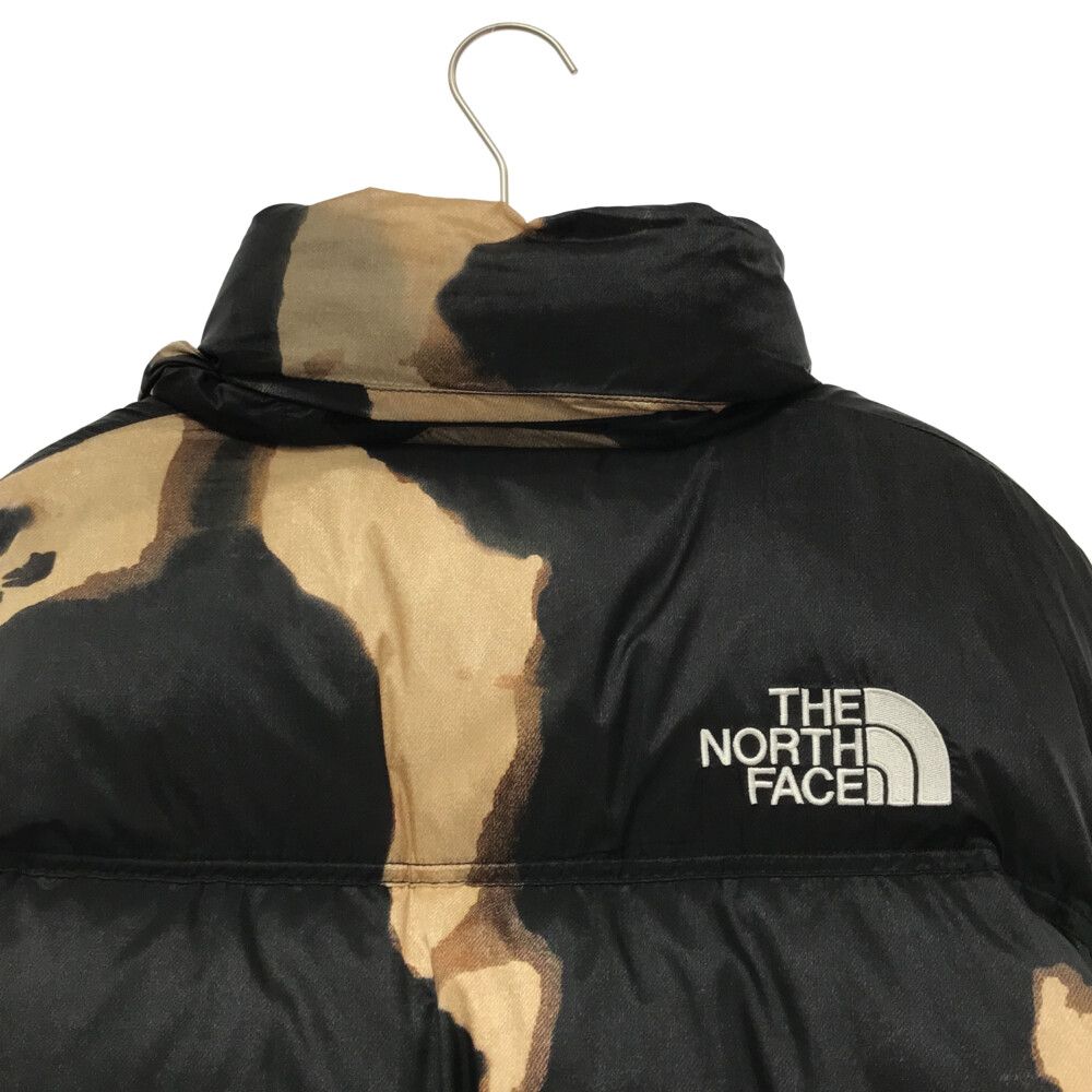 SUPREME (シュプリーム) 21AW×THE NORTH FACE Bleached Denim Print Nuptse Jacket  ザノースフェイス ブリーチ デニムプリント ヌプシ ダウン ジャケット ブラウン/ブラック ND52100I