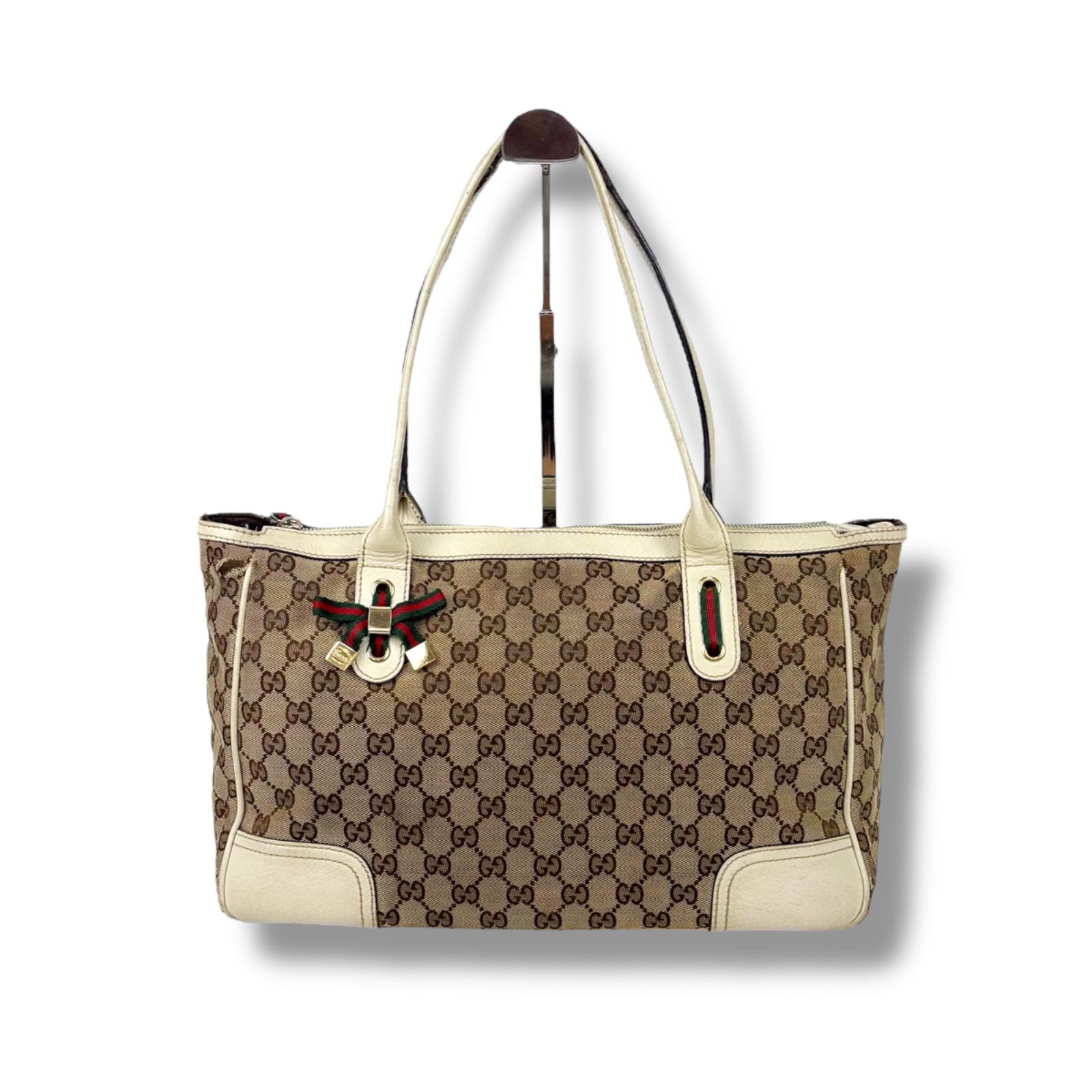 グッチ GUCCI トートバッグ シェリーライン GGキャンバス ブラウン