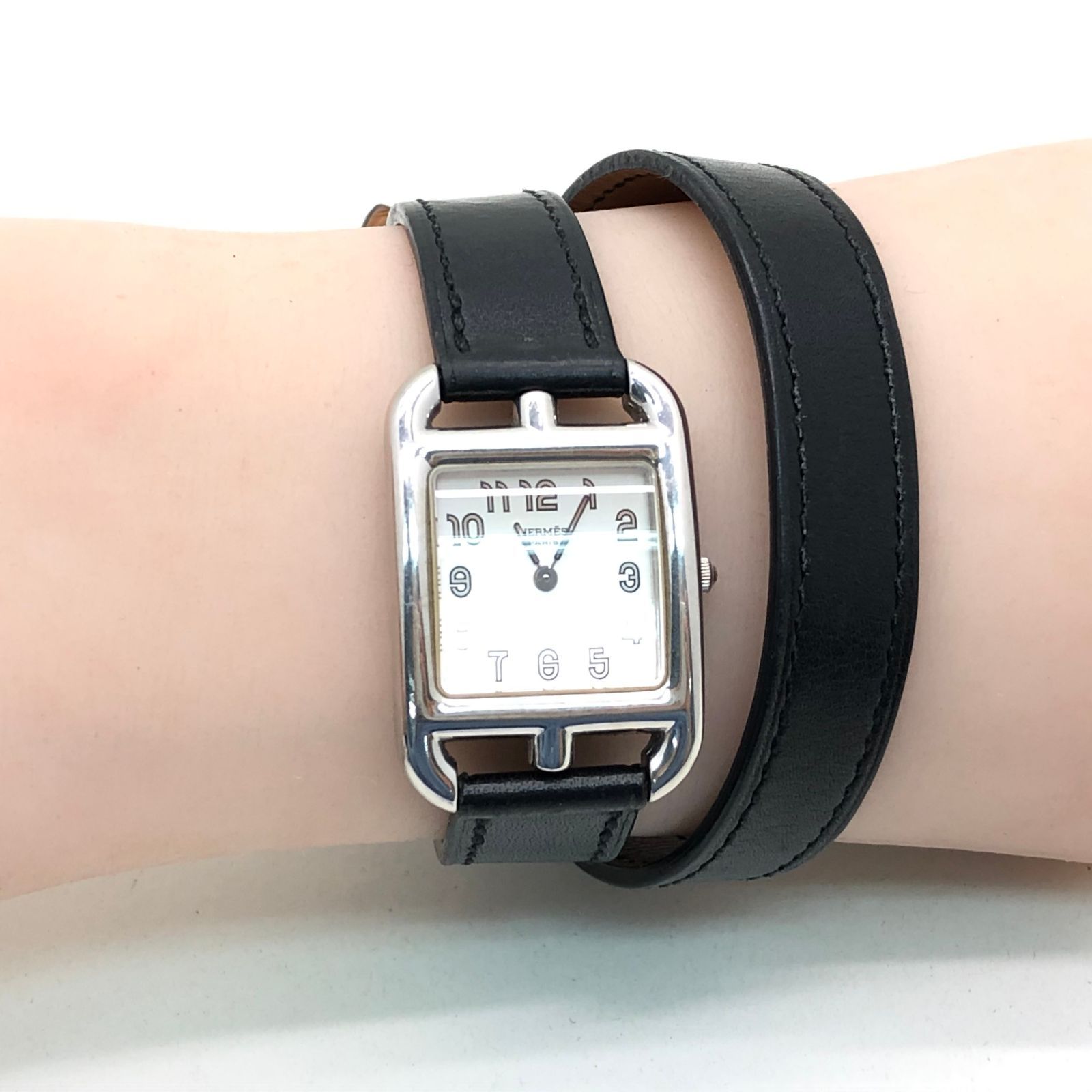 エルメス ケープコッド ドゥブルトゥール 腕時計 箱付き 稼働品 3-755