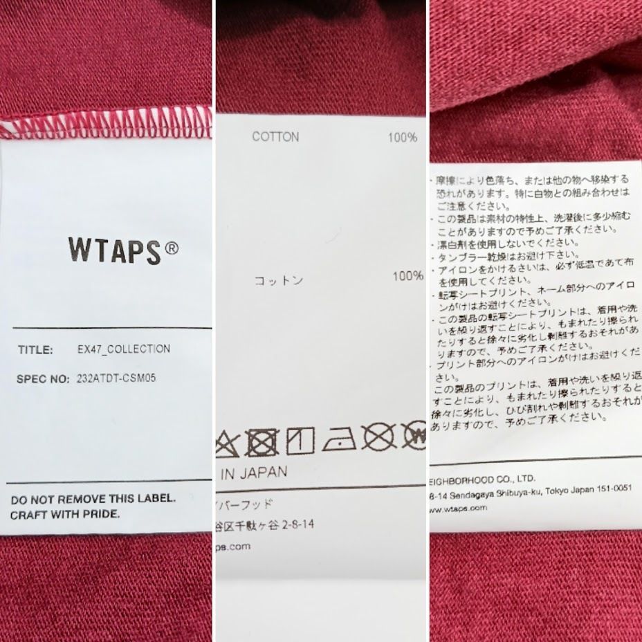 WTAPS ダブルタップス 232ATDT-CSM05 長袖Tシャツ ロンT サイズ2 ボルドー Print LSV T-Shirts - メルカリ