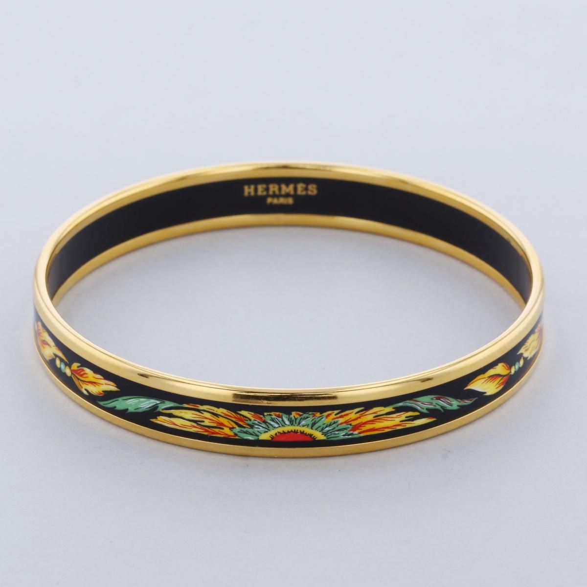 エルメス HERMES エマイユ バングル ブレスレット 七宝焼き ドラゴン