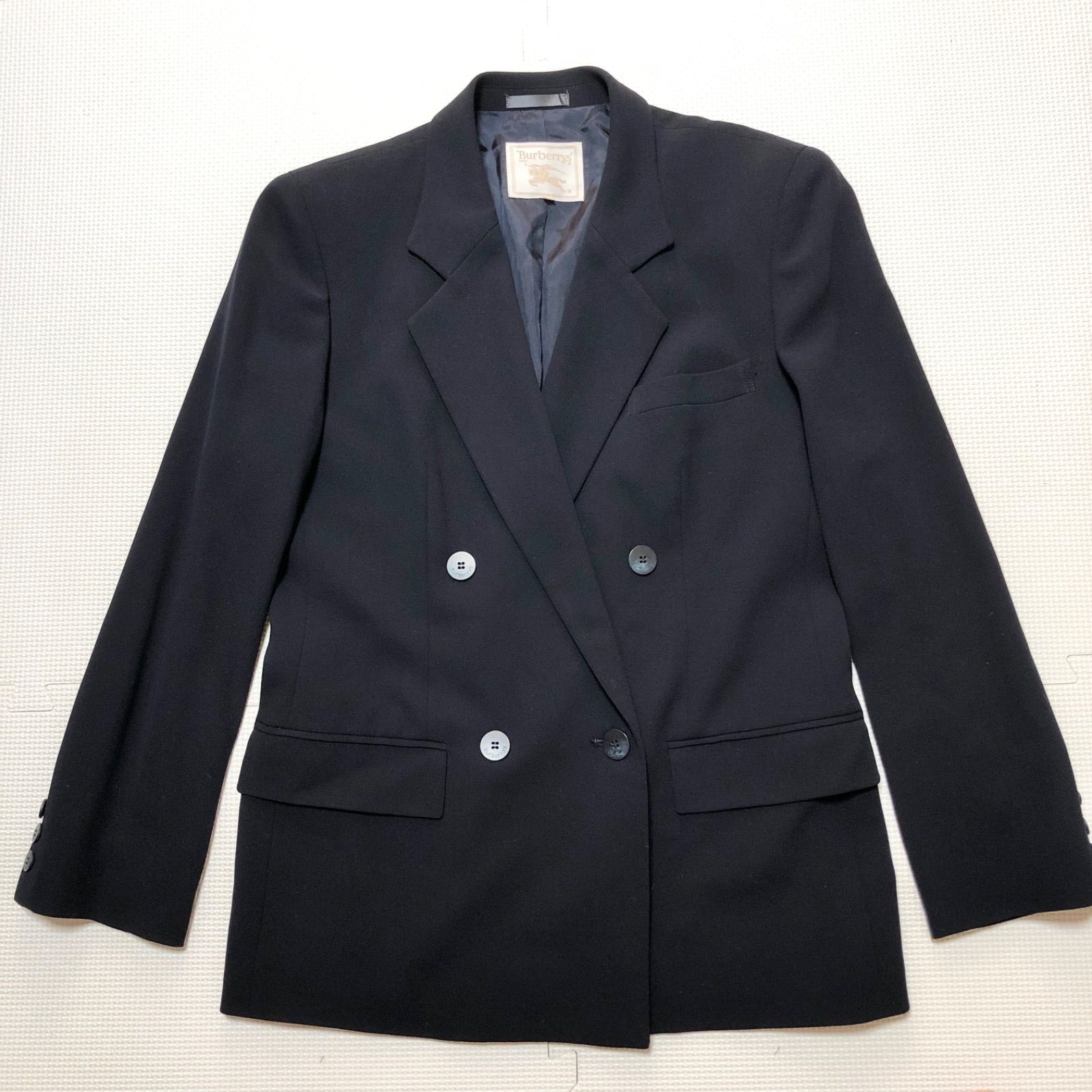 Burberry ネイビー ダブルブレストジャケット BURBERRY】ダブルブレザー ブレストジャケット