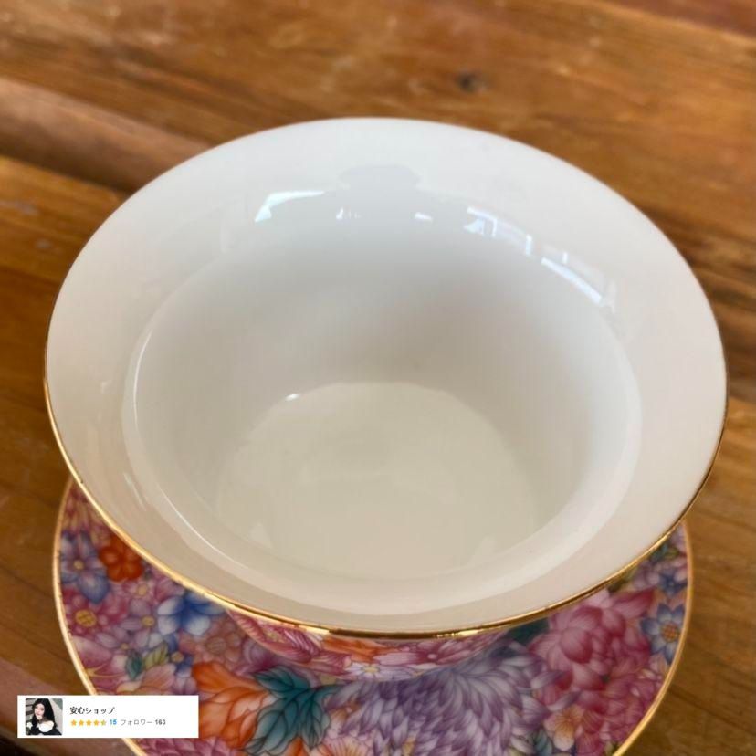 中国茶器 景徳鎮 琺瑯彩万花馬蹄三才蓋碗 茶杯 煎茶器 新品未使用 中国茶器 景徳鎮 琺瑯彩万花馬蹄三才蓋碗 茶杯 煎茶器 新品未