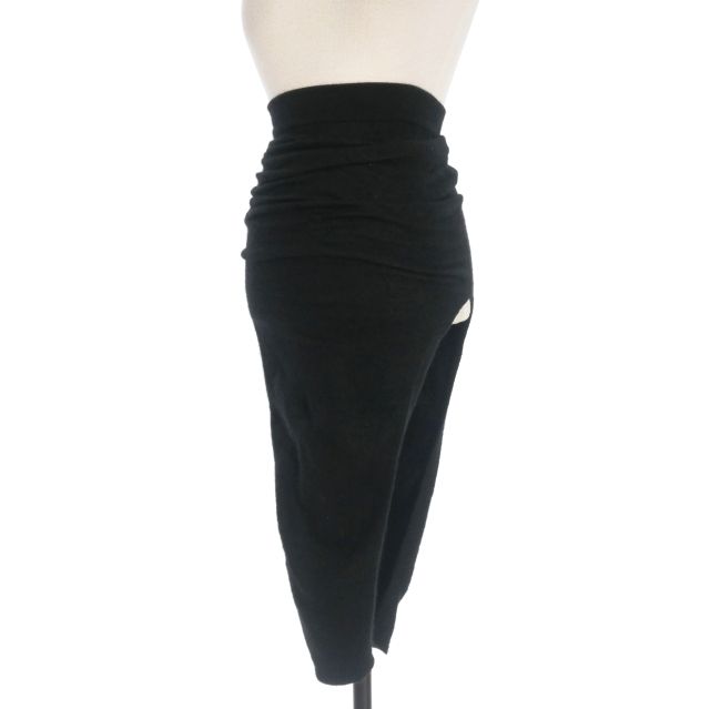 リックオウエンス Rick Owens 22SS カシミヤ ニットスカート サイドスリット XS ブラック 黒 RP01B4601-WSB