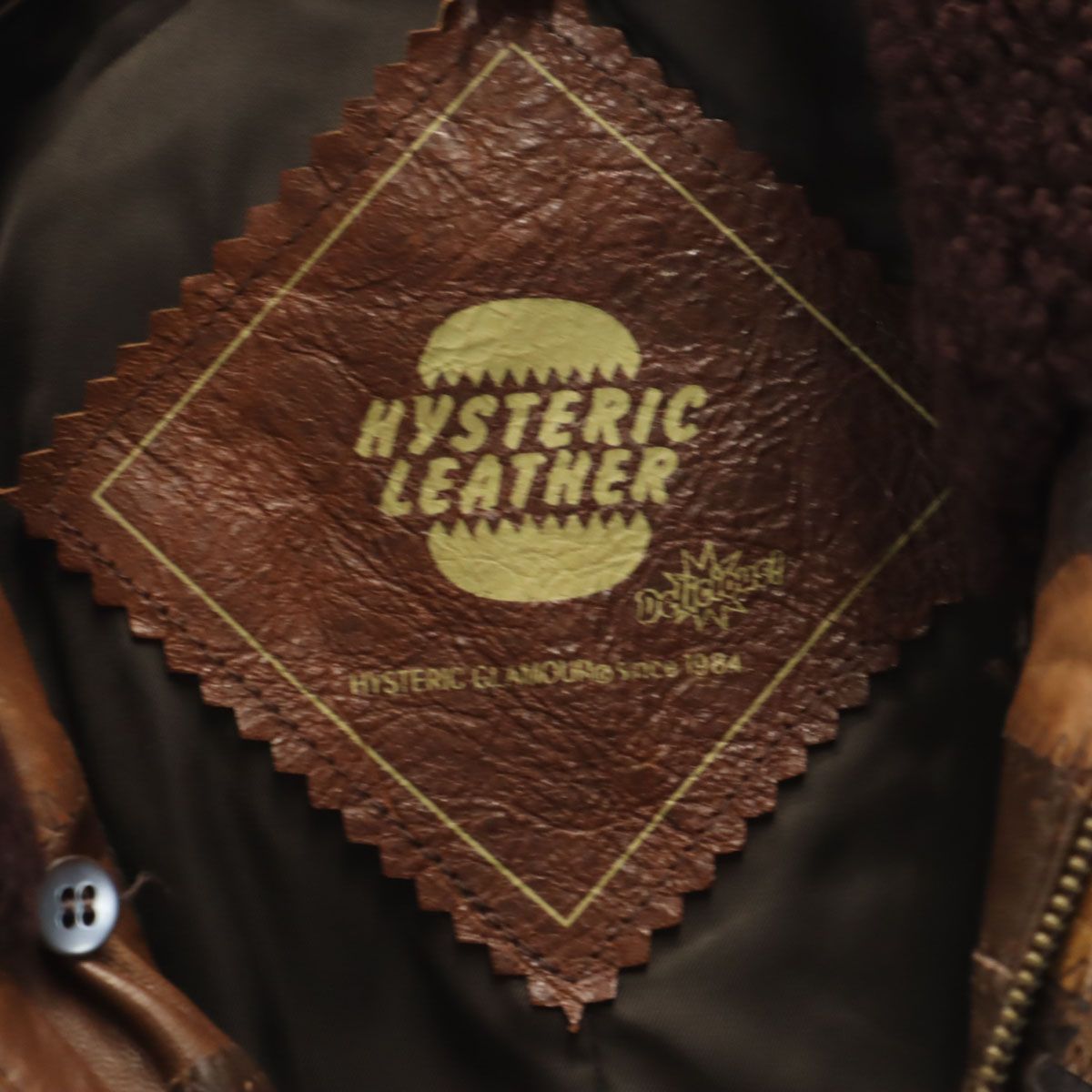 HYSTERIC LEATHER ヒステリックレザー ムートン襟 パッチワーク レザー 