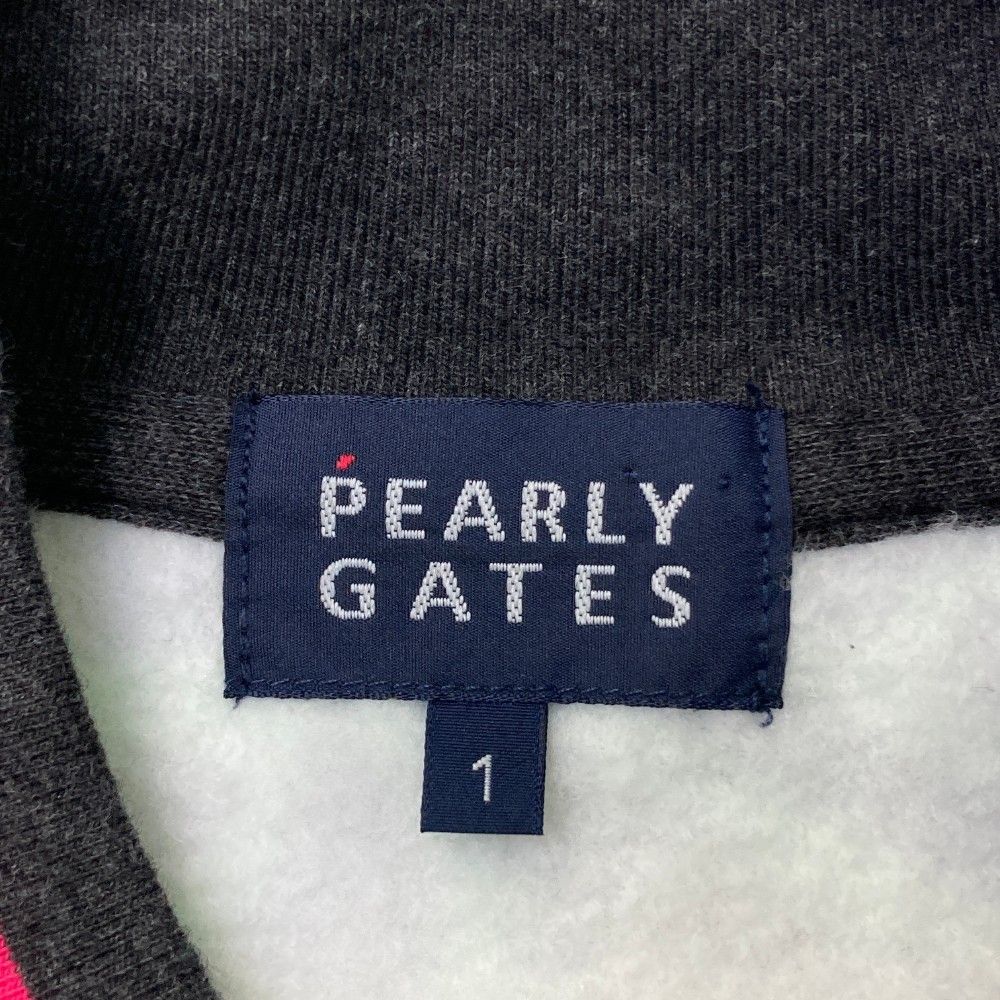 サイズ：1 PEARLY GATES パーリーゲイツ  裏起毛 スウェット ジップジャケット 総柄 ネイビー系 [240101467275] ゴルフウェア レディース ストスト サイズ：1 PEARLY GATES パーリーゲイツ 裏起毛 スウェット