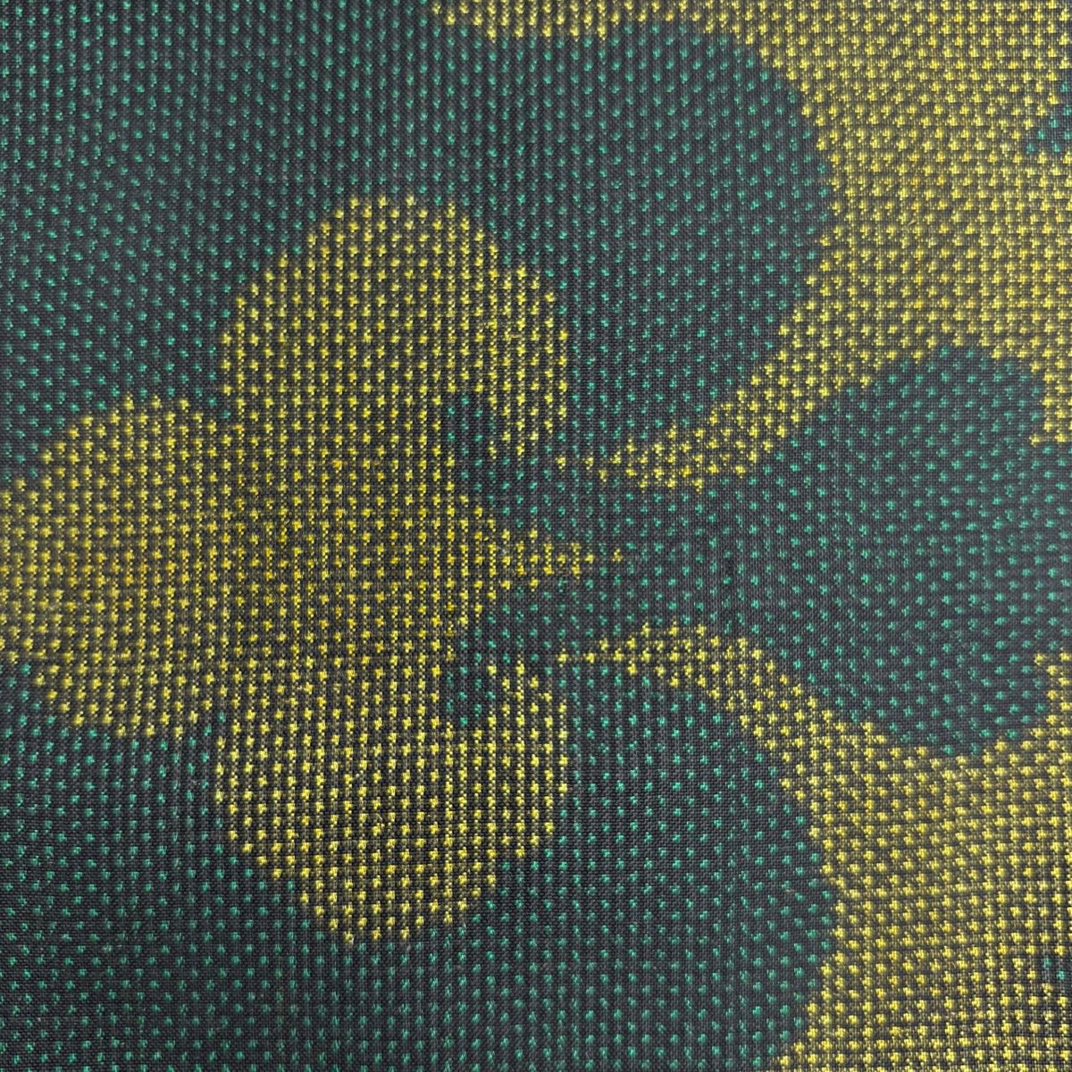 反物 秀品 紬 唐草 幾何学模様 深緑 正絹