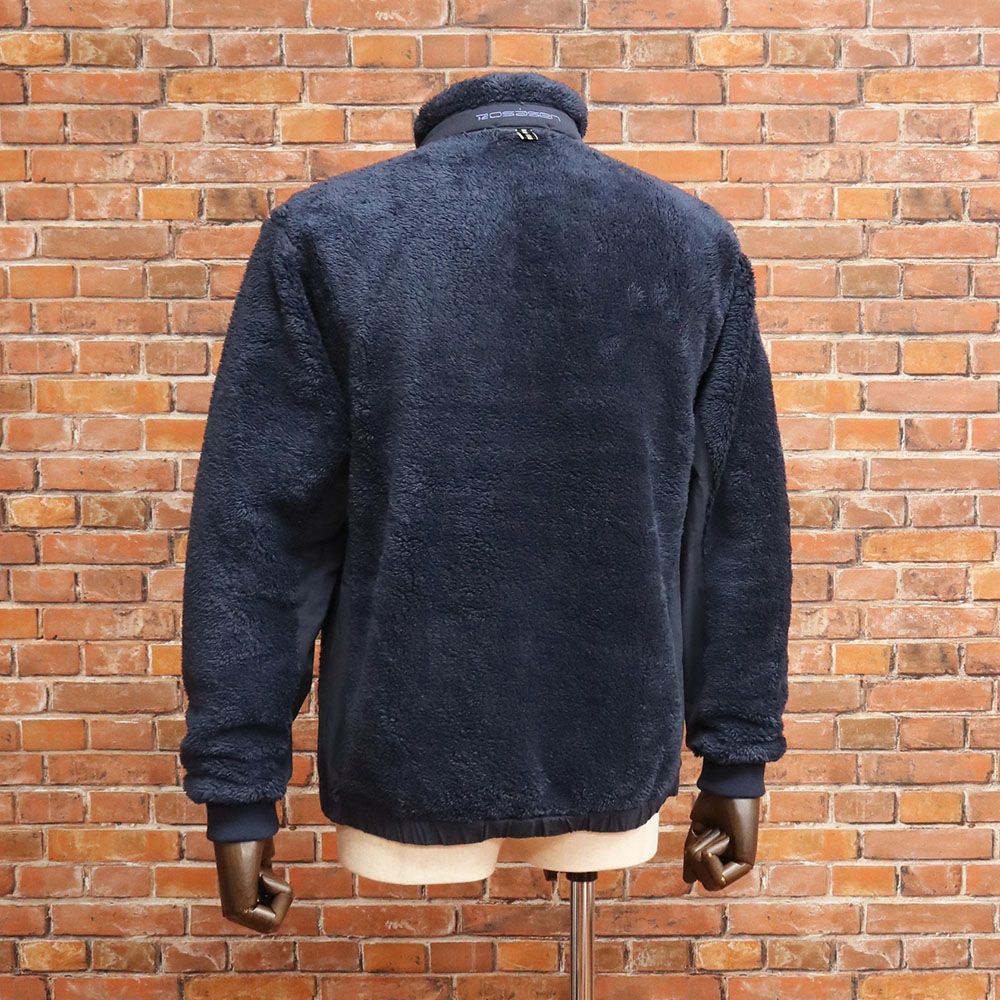 秋冬 Rosasen Mサイズ ダブルフェイスボア アノラック 044-59011 異素材切替 ハーフジップ ゴルフウェア メンズ 紳士 ロサーセン 紺 ネイビー mc173