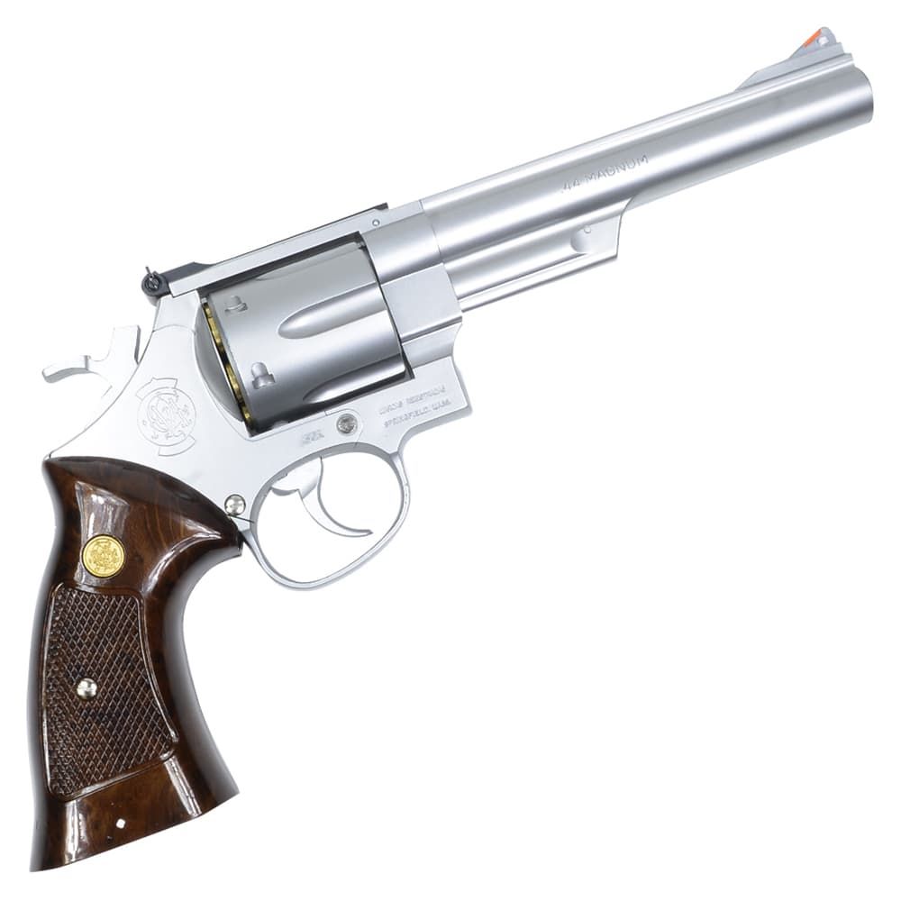 M629 エアソフトガン 6インチ シルバー/ブラウン Amazon | クラウンモデル S&W M629 .44マグナム 6インチ