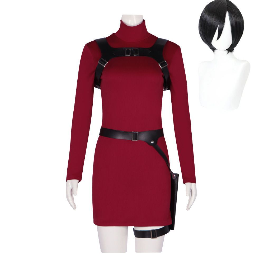 エイダ ウォン Ada Wong コスプレ衣装 ウィッグ付き コスチューム cosplay 演出服 変装 仮装 ハロウィン クリスマス 文化祭 学園祭 A62