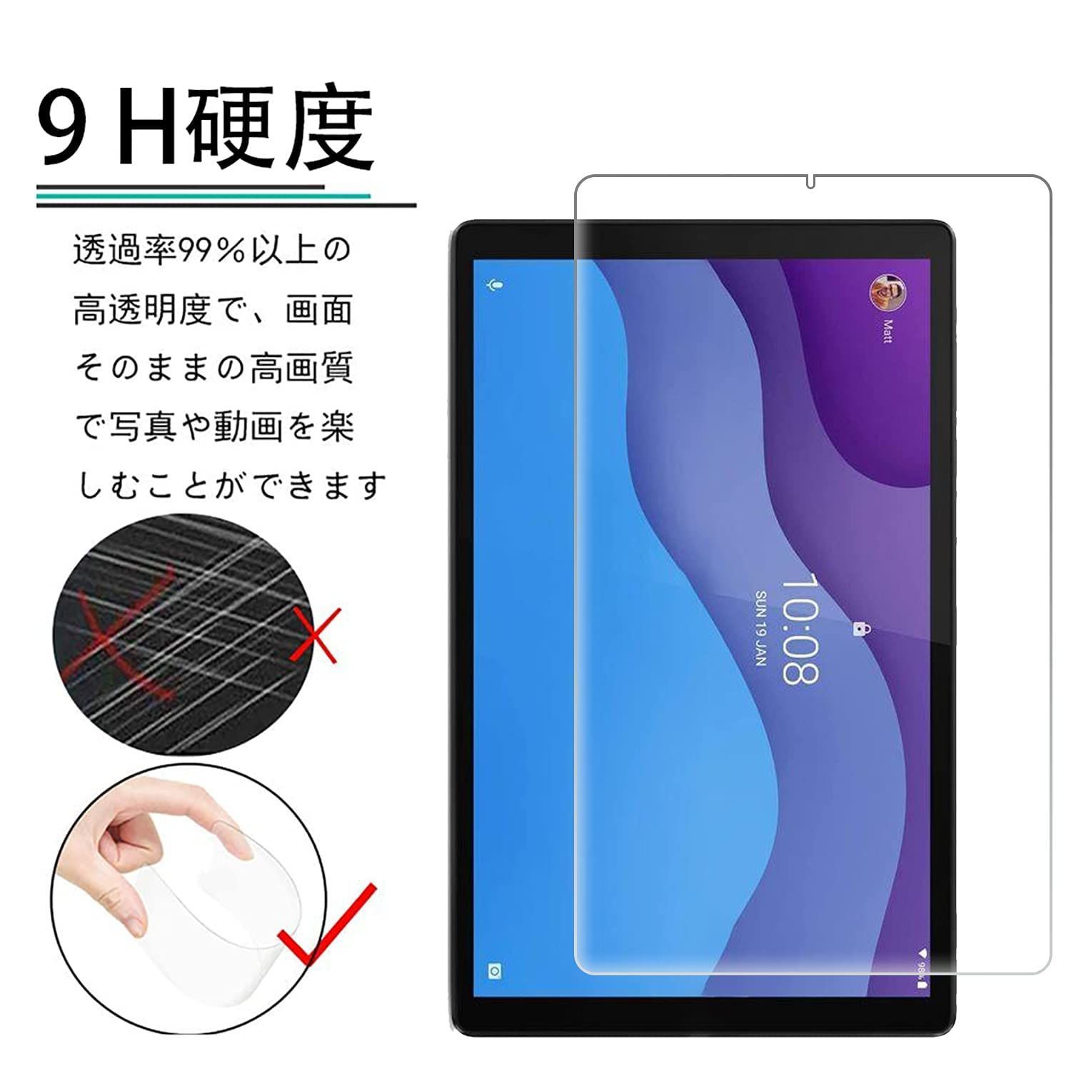 サイズ:for Lenovo Tab M10 HD Gen 2】強化ガラスフィ ダイヤモンドストア メルカリ memobottle ユニバーサルデスクスタンド (白)