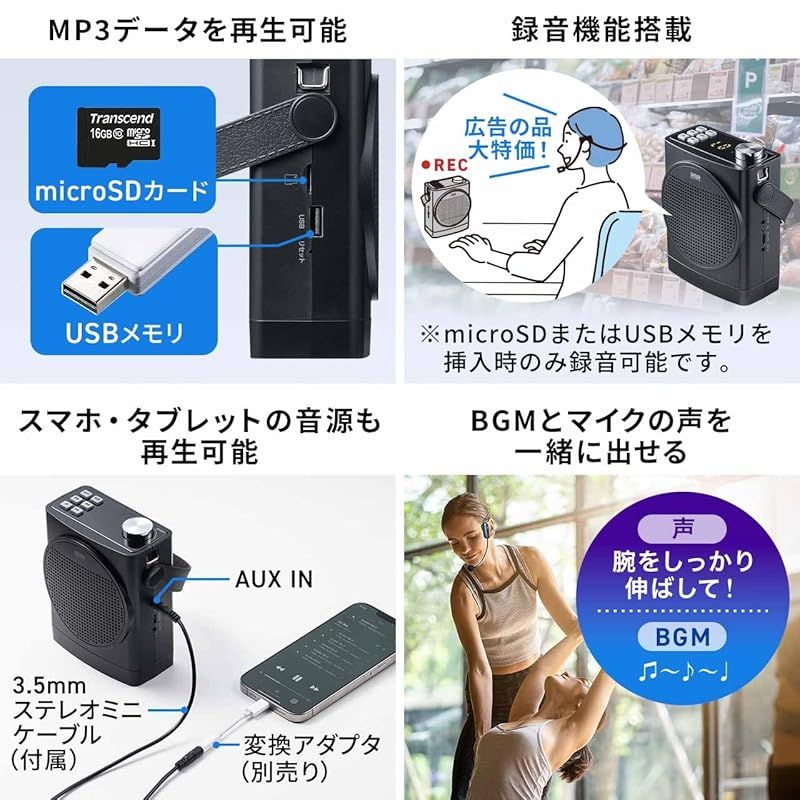 ハンズフリー拡声器 400-SP115