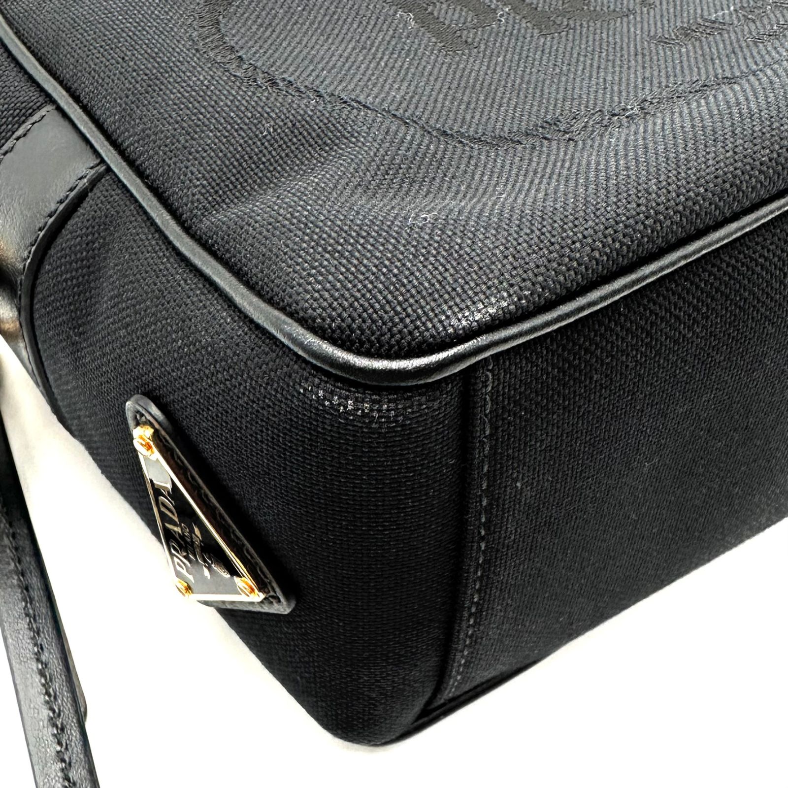 PRADA プラダ ショルダーバッグ 三角ロゴ ブラック レザー 1BH089