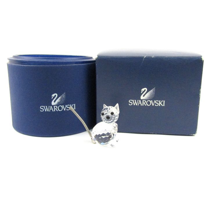 スワロフスキー クリスタル ネコ 猫 フィギュリン オブジェ 置物