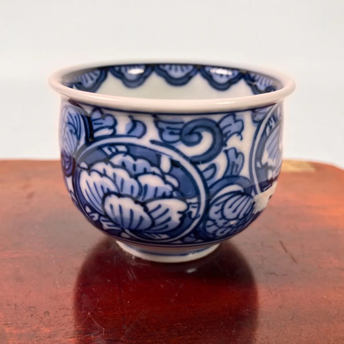 清水焼 藤平伸 工場 染付花紋ぐい呑み Yahoo!オークション - 藤平寧 花