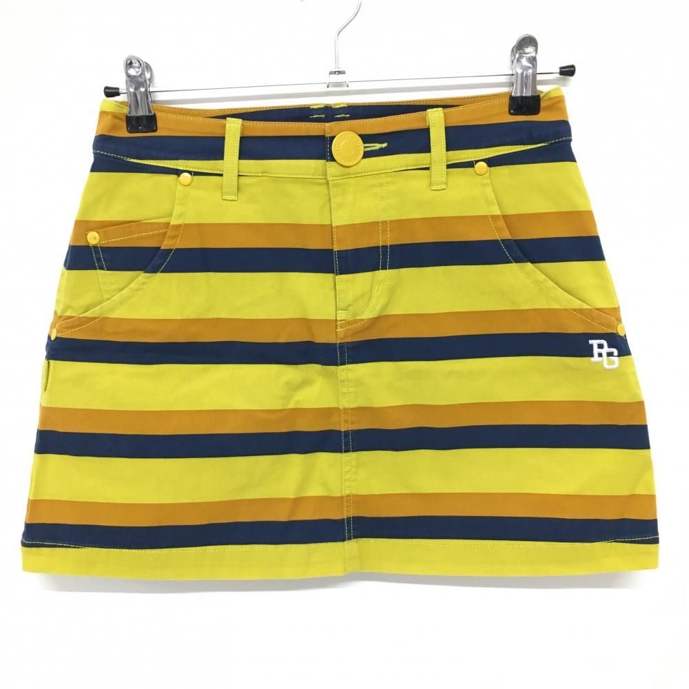 パーリーゲイツ スカート イエロー×ネイビー ボーダー レディース 0(S