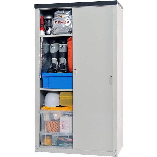  グリーンライフ GREEN LIFE 家庭用収納庫 ライトグレー 幅89×奥行47×高さ162 cm HS-162 プレハブ倉庫 物置 車庫