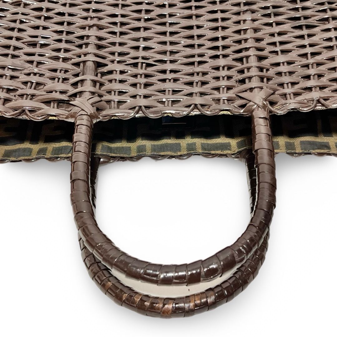 FENDI フェンディ ズッカ柄裏地 かごバッグ バスケット トートバッグ