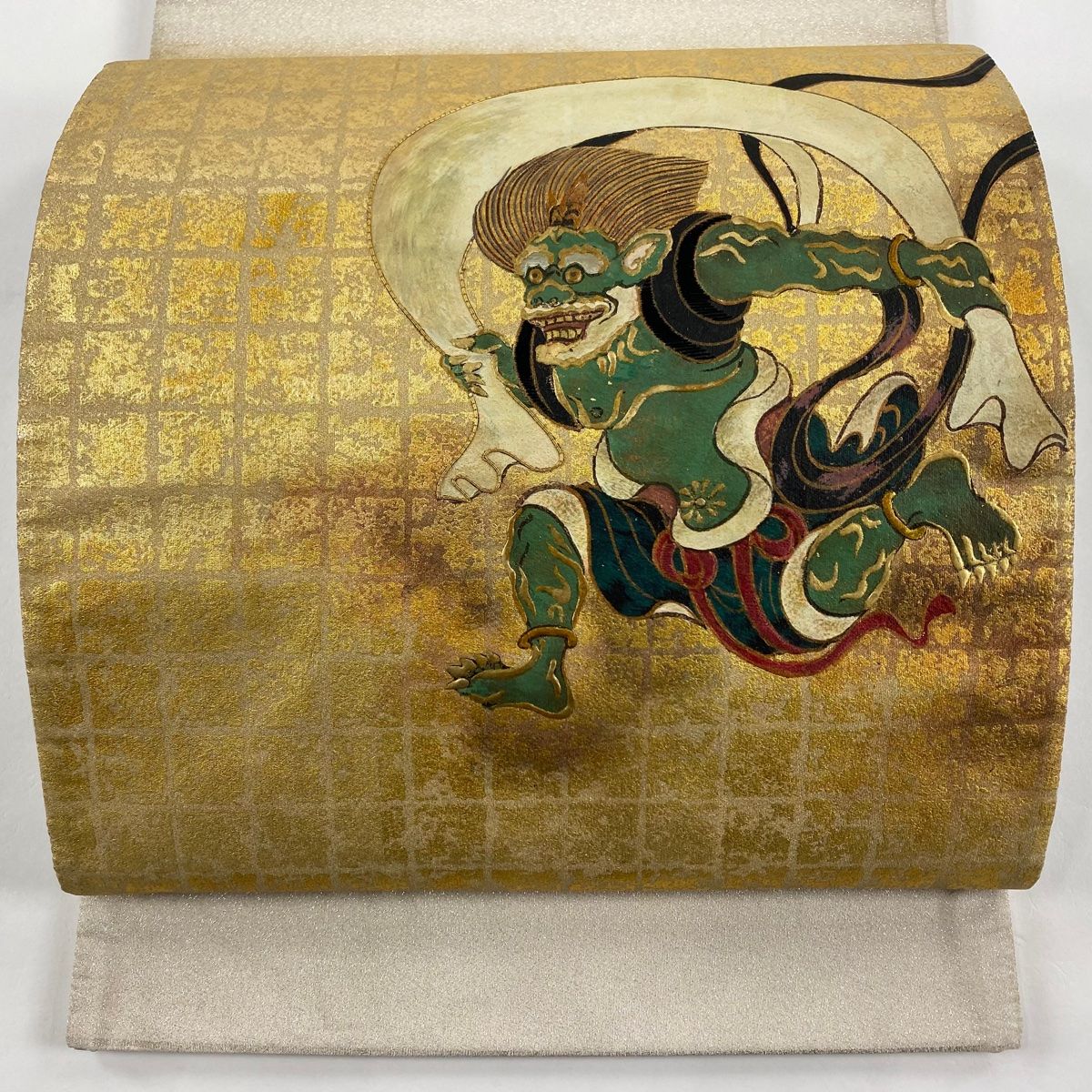 袋帯 名品 風神 雷神 箔 金彩 金色 お太鼓柄 正絹 【中古】 - メルカリ