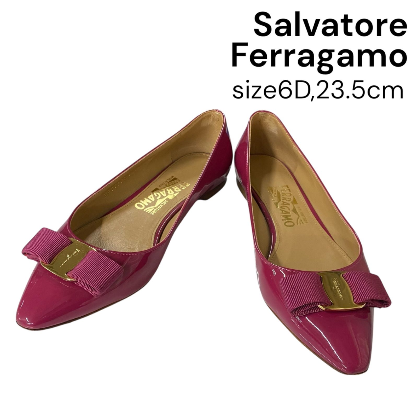 サルヴァトーレフェラガモ Ferragamo ヴァラ パンプス フラット