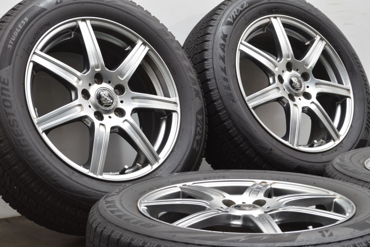 バリ溝 マナレイスポーツ 17in 7J 55 PCD114.3 ブリヂストン ブリザック VRX2 215 60R17 オデッセイ MPV エルグランド エクストレイル