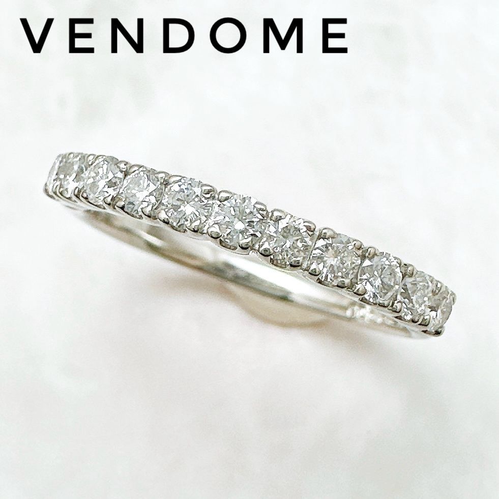 美品/人気🌟VENDOME ハーフエタニティ 0.37ct プラチナ リング 約10号 U