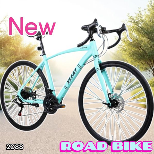 2088 ロードバイク ターコイズ 700C×28C タイヤ厚み ディスクブレーキ