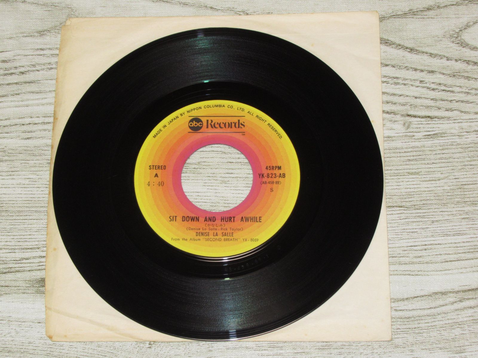 シングルレコード デニス・ラ・セール かなしみ YK-823-AB DENIS LA 