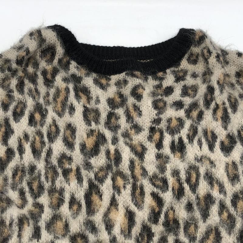 中古】WACKO MARIA レオパードモヘアニット M ベージュ