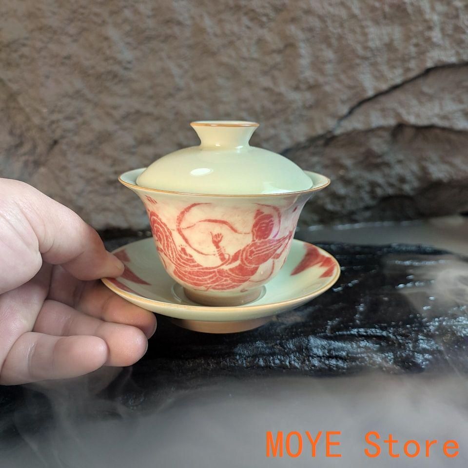 中国茶器 飛天三才蓋碗 茶碗 煎茶道具 新品未使用zw0829 - メルカリ