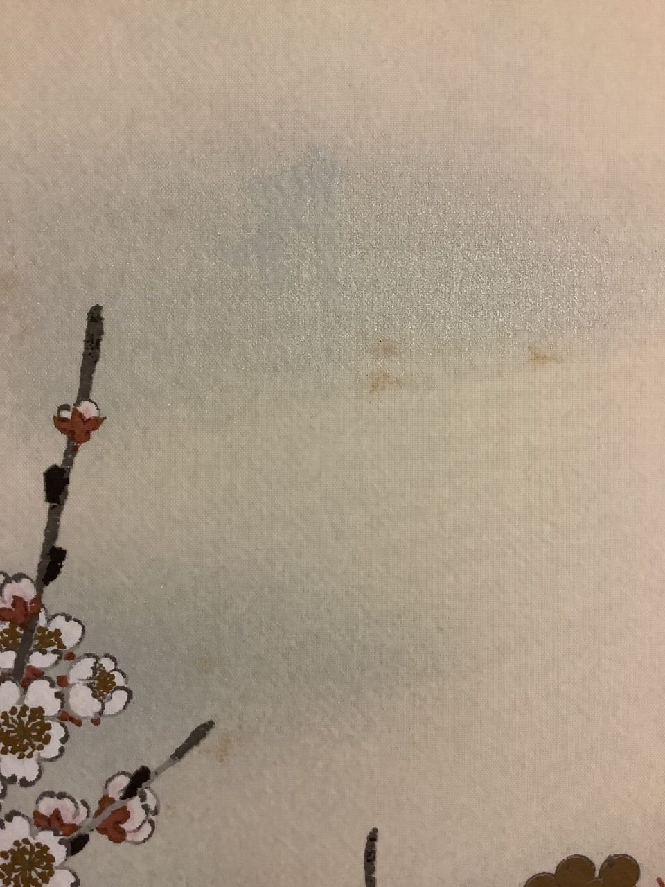 掛軸M007[高見蘭石 四季草花図]絹本 木箱付 日本画 花鳥画