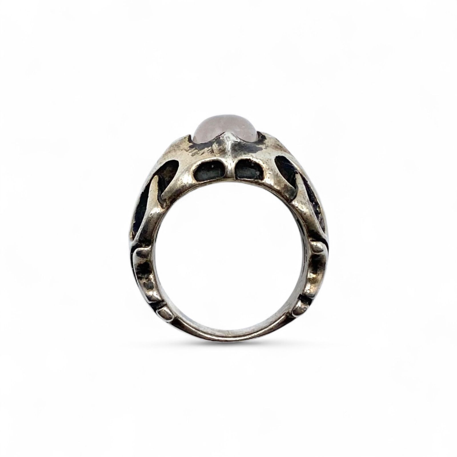 ミルキークォーツ】Silver 925 刻印 Vintage Design Ring シルバー 