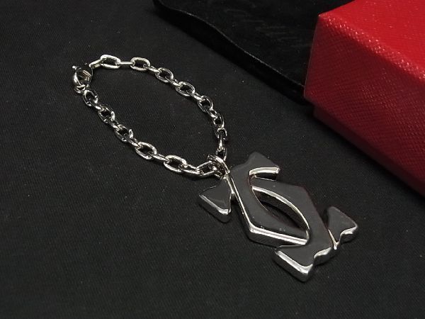 Cartier カルティエ 2Cロゴ チャーム キーホルダー キーリング アクセサリー メンズ レディース シルバー系 AF8225