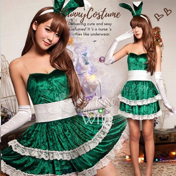 バニーガール サンタ コスプレ クリスマス ミニスカ ピンク セクシー イベント 即日発送クリスマスコスプレ8点セットMalymoon⁄マリームーン