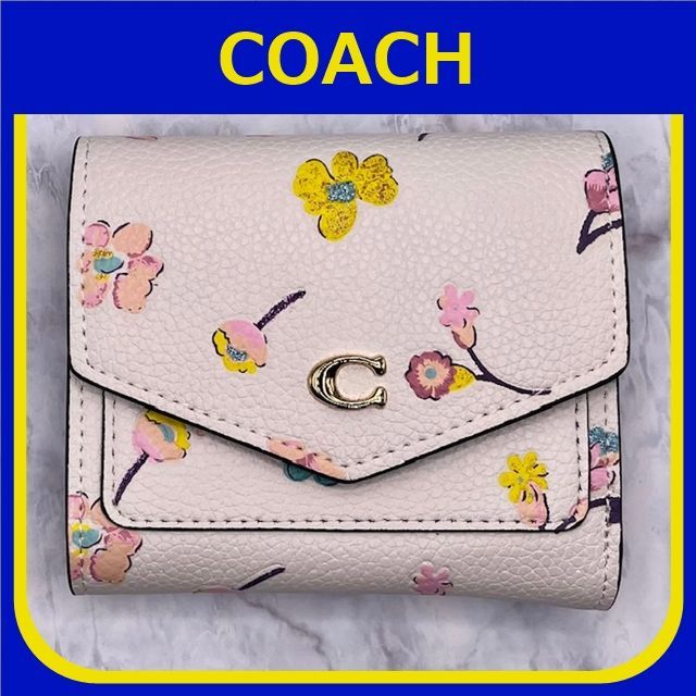 COACH コーチ スモールウォレット カラーブロック フローラルプリント 