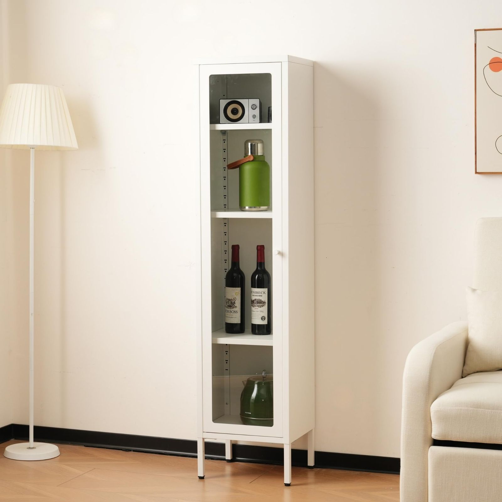 ホワイト OSJ キャビネット スリム リビング収納 キッチン収納 隙間収納 すき間収納 サイズ 幅35*奥行30*高さ150CM