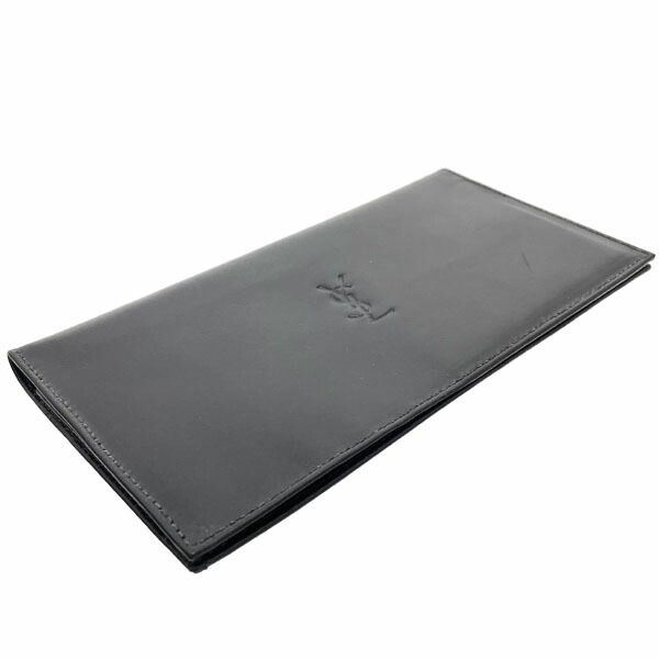 品質保証で、高速配送！ イヴサンローラン 長札入れ ロゴ 二つ折り長札入れ レザー 革 ブラック 黒 YVES SAINT LAURENT 札入れ 二つ折り長財布 財布 ロングウォレット ウォレット サイフ 小銭入れ無し メンズ 紳士 男性 YSL 【超特価SALE開催中！】