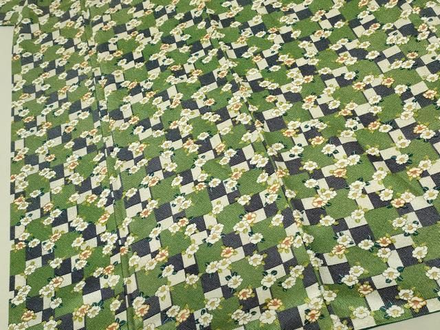 平和屋着物▽上質な小紋 地紋起こし 草花文 正絹 逸品 DAAV4800ud