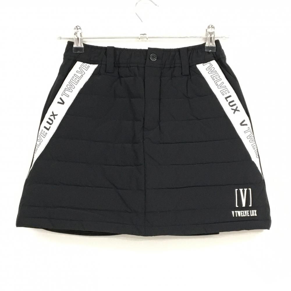 超 V12ヴィトゥエルヴ ダウンスカート 黒×白 前面ダウン 内側インナーパンツ レディース 0 S ゴルフウェア 2025年モデル V12