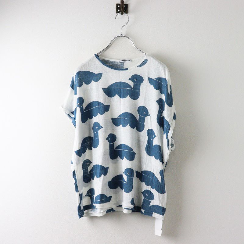 ミナペルホネン mina perhonen sea birds リネンレーヨンカットソー 40 ホワイト┃バード 鳥 トップス 2400014572803