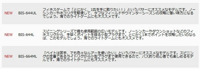 メジャークラフト ベンケイ BIS-644L (4ピース スピニングモデル