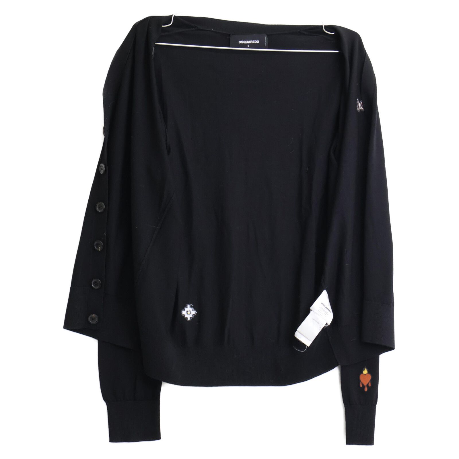 DSQUARED2 ディースクエアード ﾌﾞﾗｯｸ MONSTER CARDIGAN S - メルカリ