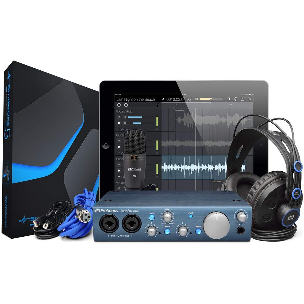 PreSonus AudioBox iTwo Studio DTMセット オーディオインターフェイス ヘッドホン マイク Studio One Artistバンドル マイク入力2系統＋マイク ヘッドホンセット