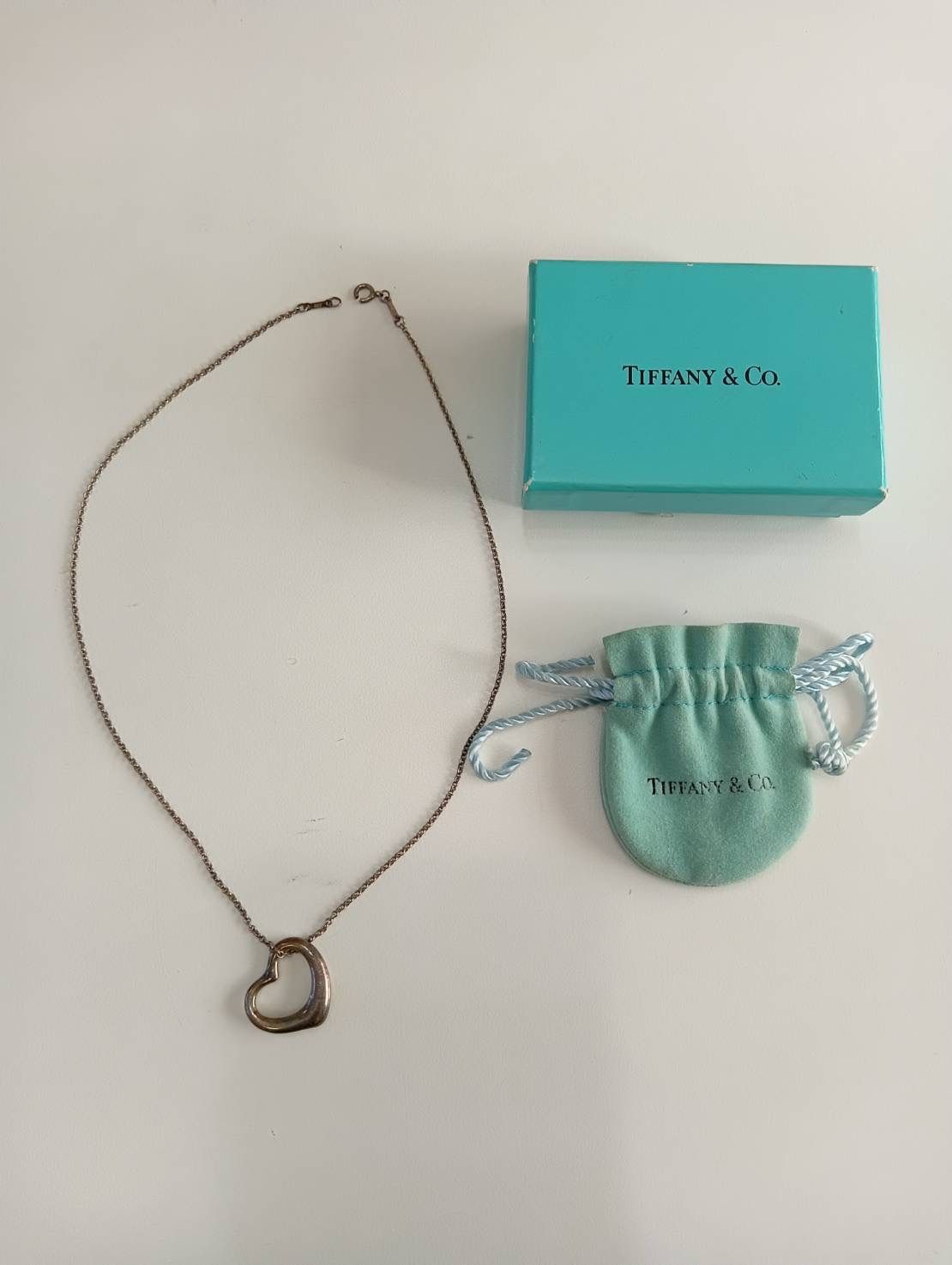 中古品】 TIFFANY＆Co.ティファニー オープンハート ネックレス