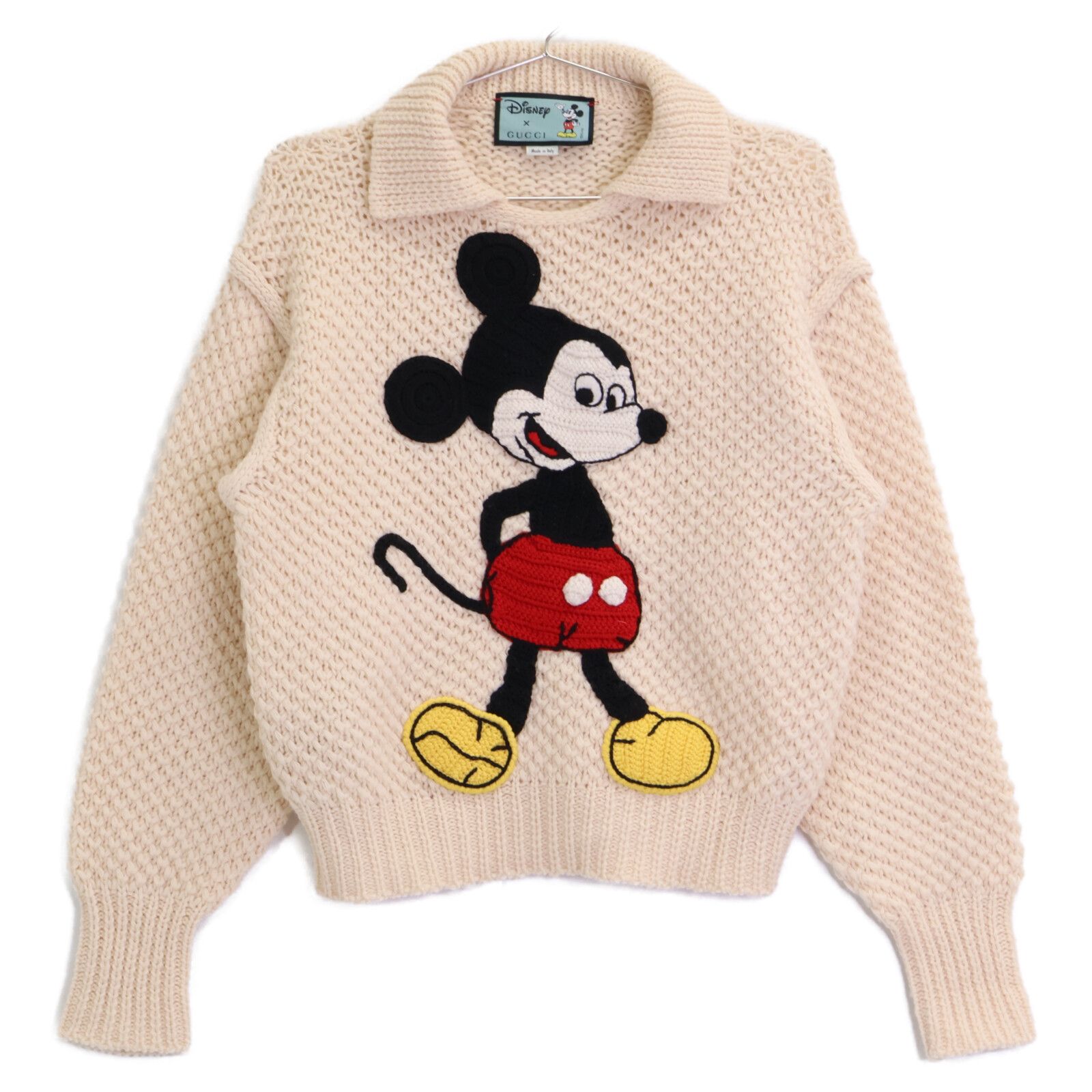 GUCCI グッチ ｘDisneyディズニー 正規 599245 ミッキー刺繍 ウール 襟付き ニットセーター S